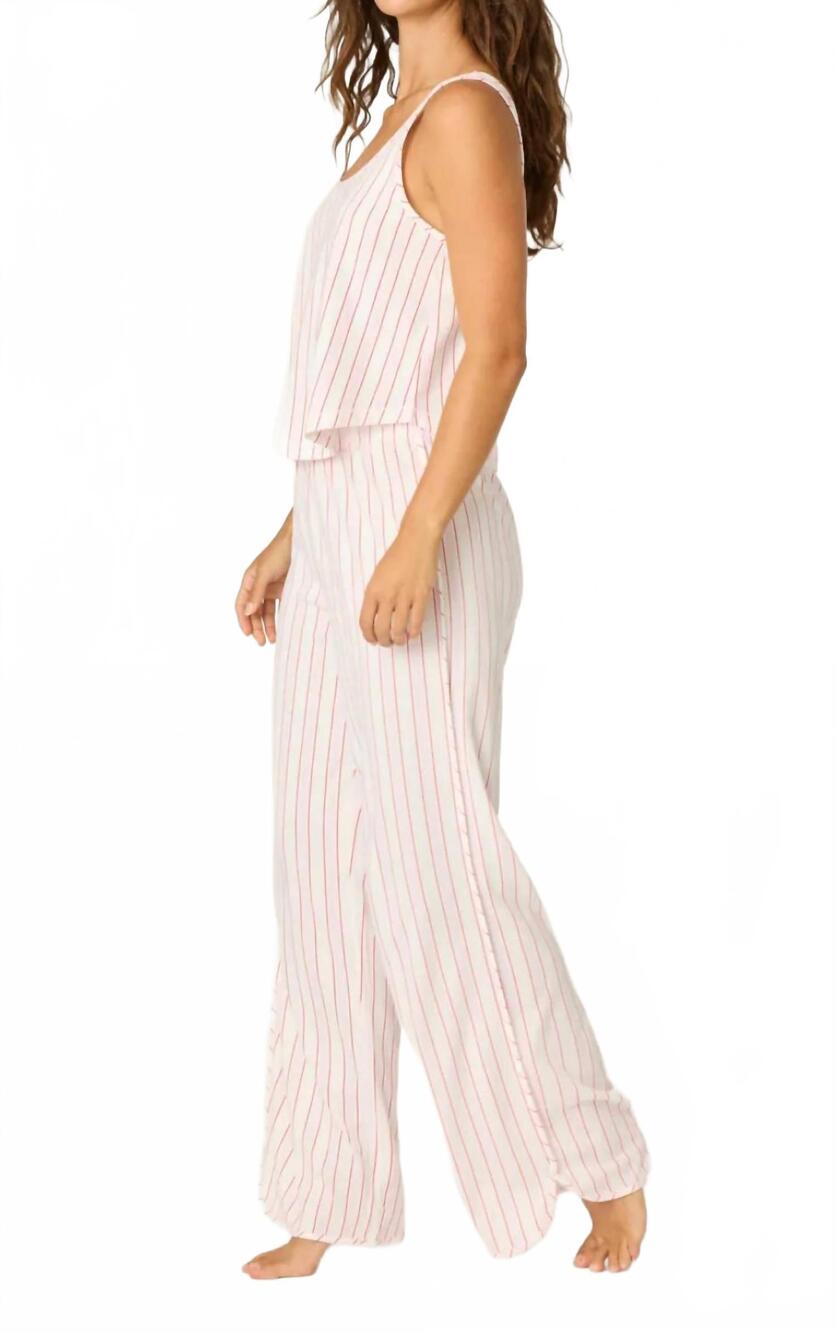 NEW PJ SALVAGE women's feeling loved striped set in ivory
